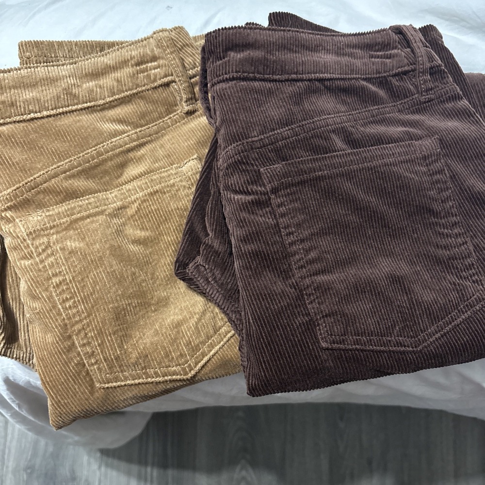 Lot Of 2 Style & Co Straight Leg Women's size 10 Beige Tan Brown Corduroy Pants